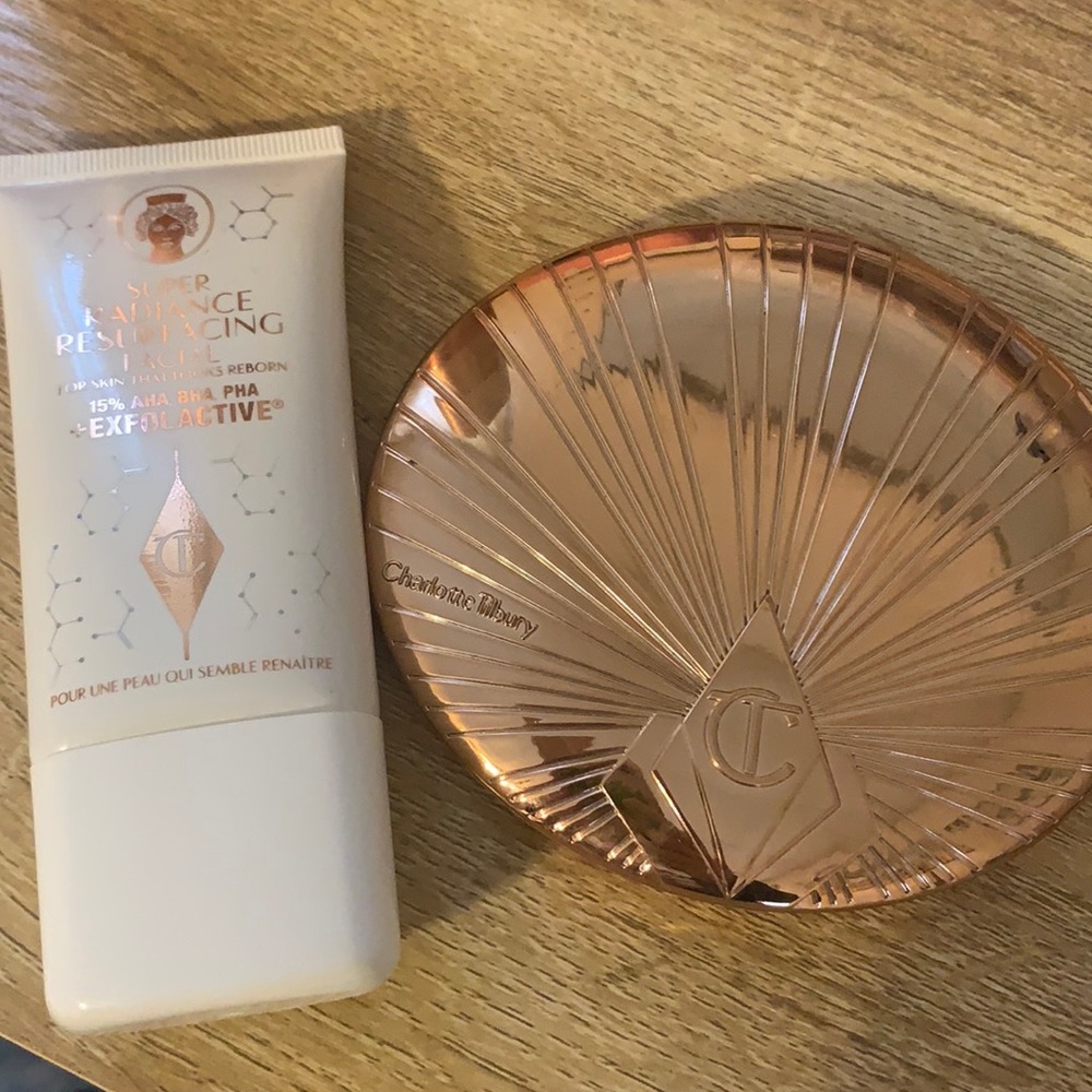 Charlotte Tilbury Radiance resurfacing exfoliant and airbrush bronzer